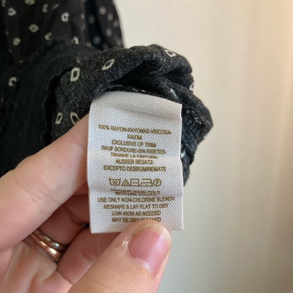 Free People Button Front Peasant
Blouse Black Size (M) - Picture 6 of 7